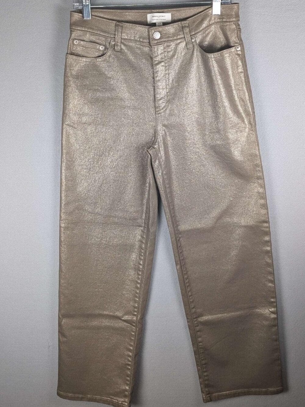 NWT Banana Republic High Rise Straight Leg Sparkly Metallic Style Jeans Sz 29/8